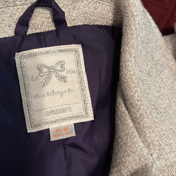 Cute Coat for girl made by GYMBOREE color grey silver sparkly size 2T-3T - Picture 5 of 5